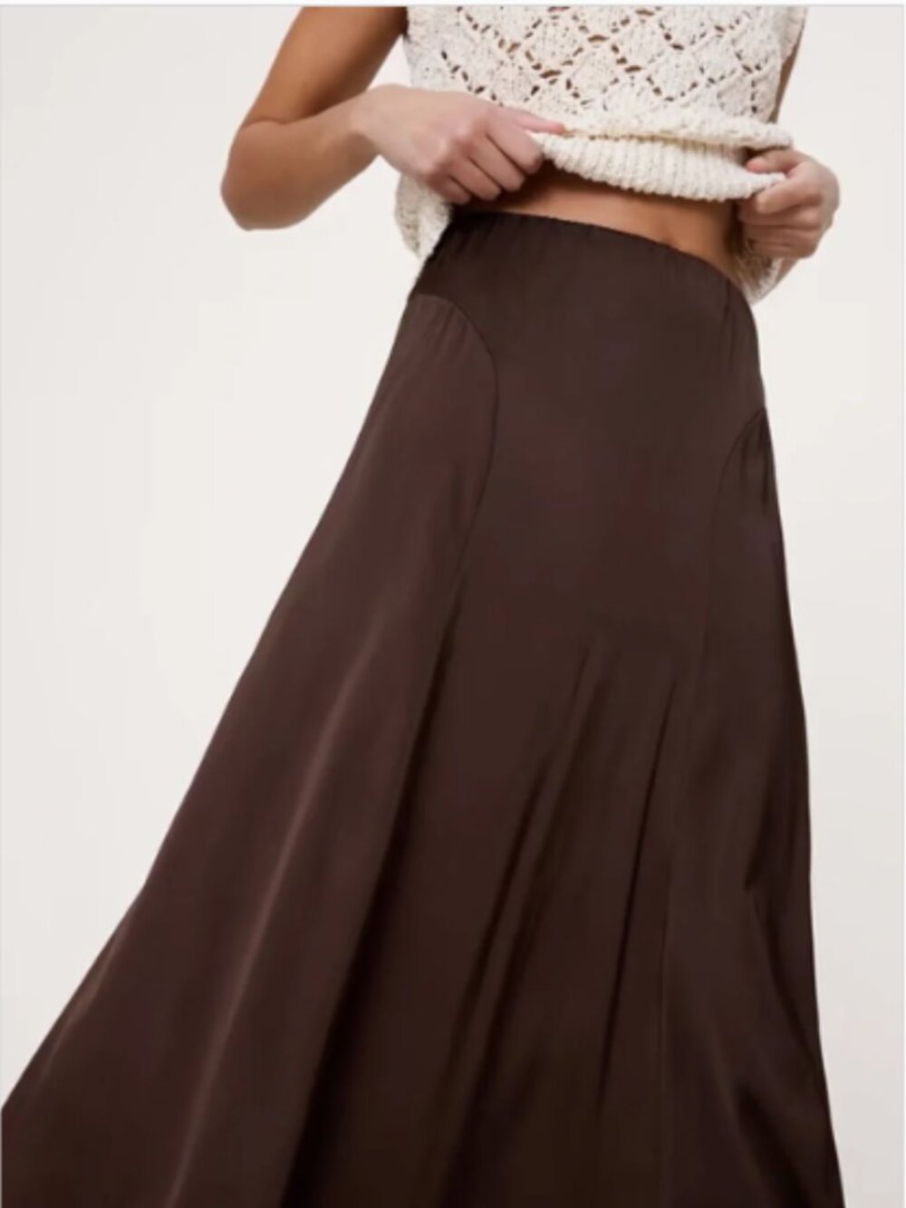 Banana Republic Stretch-Satin Maxi Skirt Espresso Brown - Medium - Picture 3 of 6